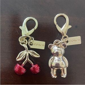 Coach Gold and Red Charm Set